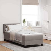 Box spring seng med hovedgærde Gråbrun 200 x 80 cm Stof