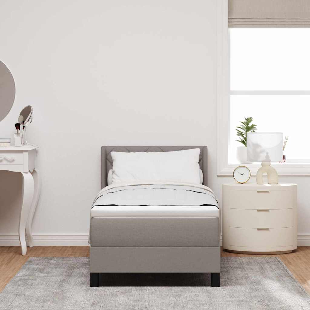 Box spring seng med hovedgærde Gråbrun 200 x 80 cm Stof