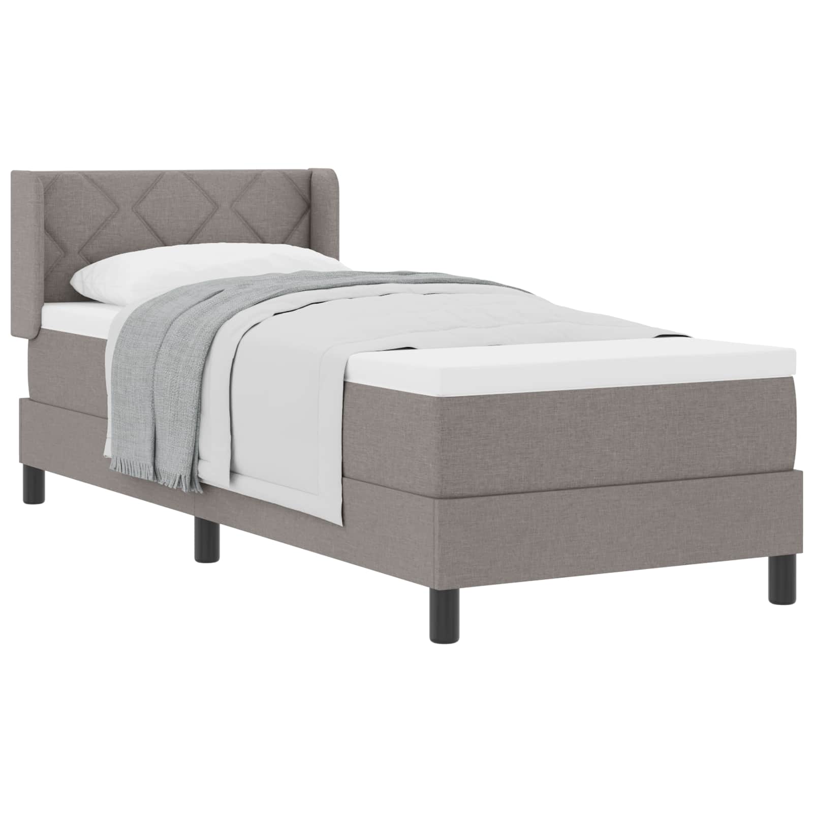 Box spring seng med hovedgærde Gråbrun 200 x 80 cm Stof