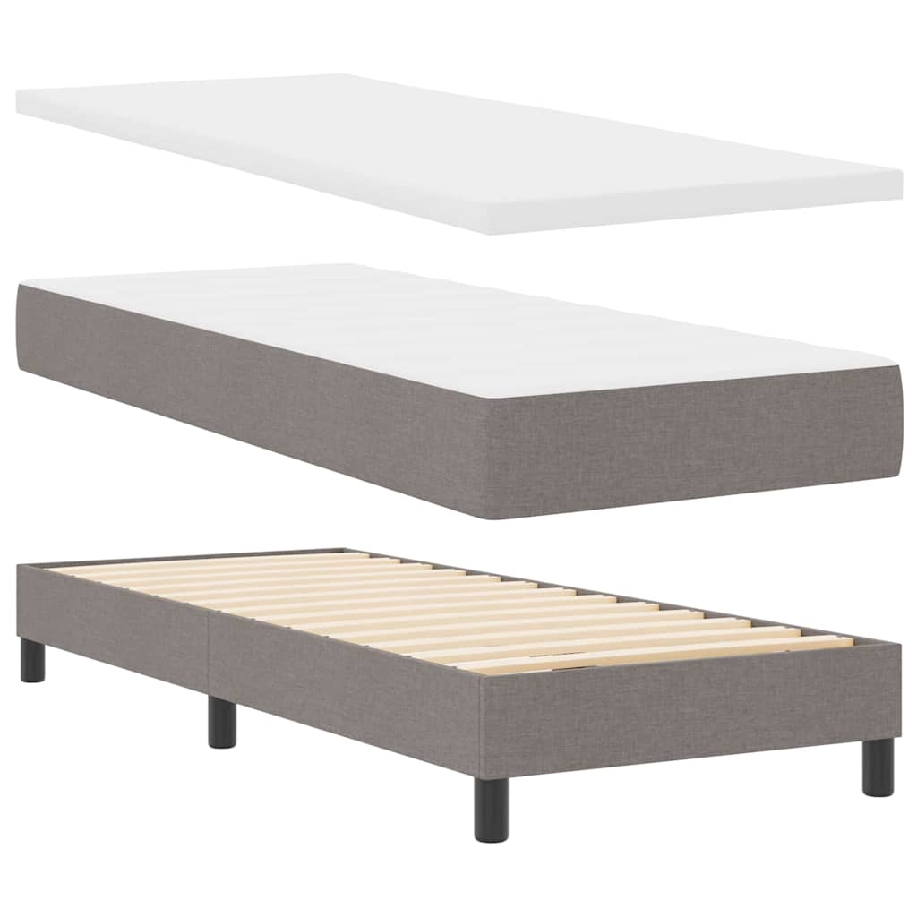Box spring seng med hovedgærde Gråbrun 200 x 80 cm Stof