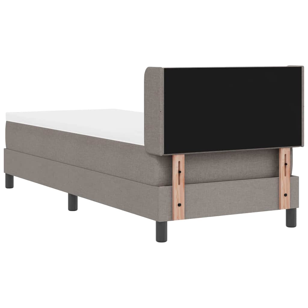 Box spring seng med hovedgærde Gråbrun 200 x 80 cm Stof