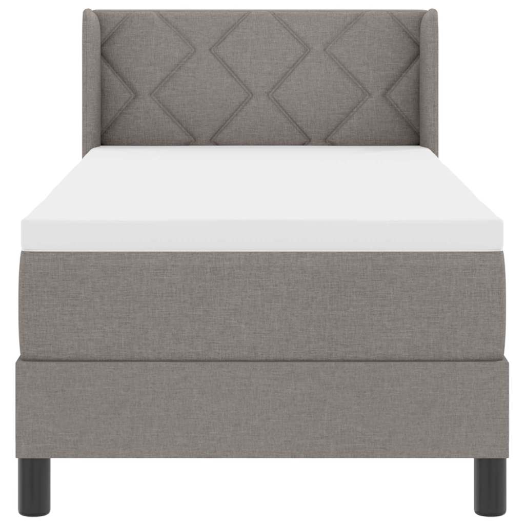 Box spring seng med hovedgærde Gråbrun 200 x 80 cm Stof