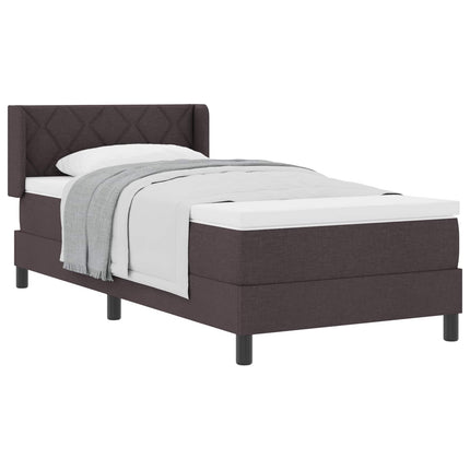 Box spring seng med hovedgærde Mørk Brun 190 x 90 cm Stof