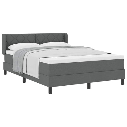Box spring seng med hovedgærde Mørkegrå 190 x 140 cm Stof