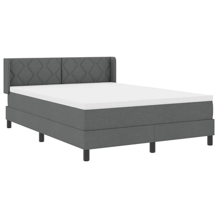 Box spring seng med hovedgærde Mørkegrå 190 x 140 cm Stof