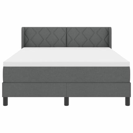 Box spring seng med hovedgærde Mørkegrå 190 x 140 cm Stof
