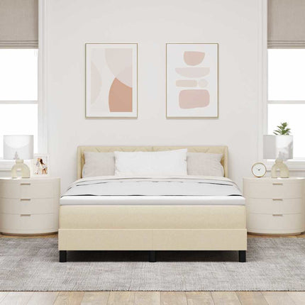 Box spring seng med hovedgærde Creme 200 x 160 cm Stof