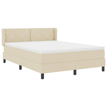 Box spring seng med hovedgærde Creme 200 x 160 cm Stof