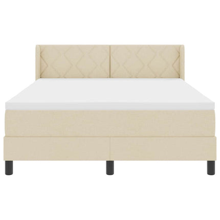 Box spring seng med hovedgærde Creme 200 x 160 cm Stof