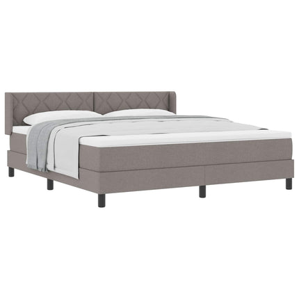 Box spring seng med hovedgærde Gråbrun 200 x 180 cm Stof