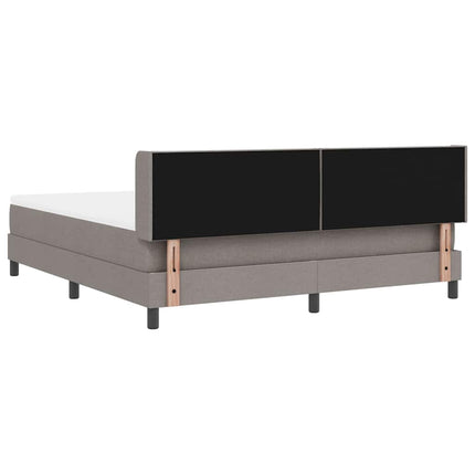 Box spring seng med hovedgærde Gråbrun 200 x 180 cm Stof