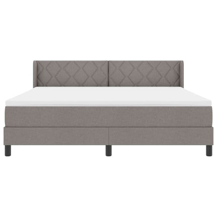 Box spring seng med hovedgærde Gråbrun 200 x 180 cm Stof