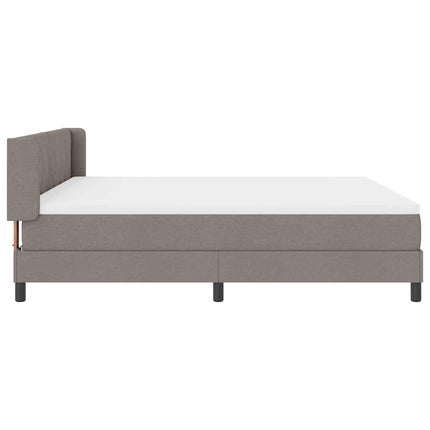 Box spring seng med hovedgærde Gråbrun 200 x 180 cm Stof