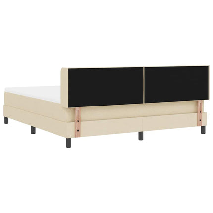 Box spring seng med hovedgærde Creme 200 x 180 cm Stof