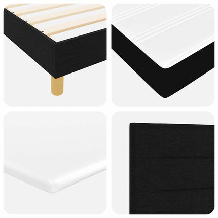 Box spring seng med madras med hovedgærde Sort 200 x 80 cm Stof