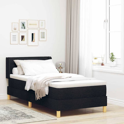 Box spring seng med madras med hovedgærde Sort 200 x 80 cm Stof