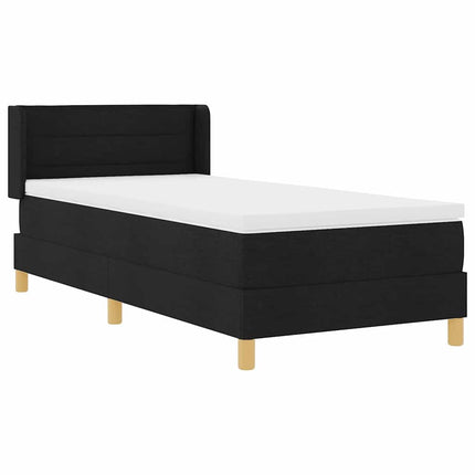 Box spring seng med madras med hovedgærde Sort 200 x 80 cm Stof