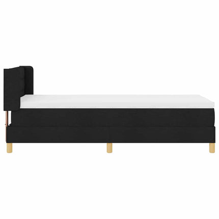 Box spring seng med madras med hovedgærde Sort 200 x 80 cm Stof