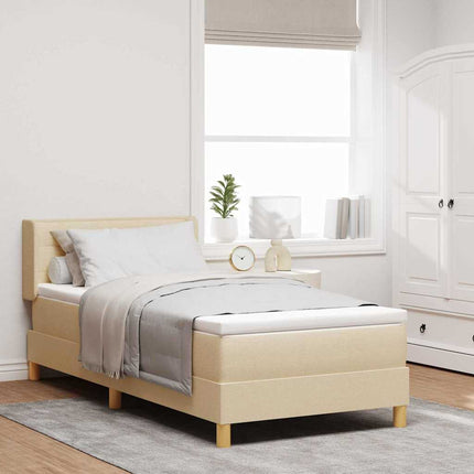 Box spring seng med madras Creme 200 x 80 cm Stof