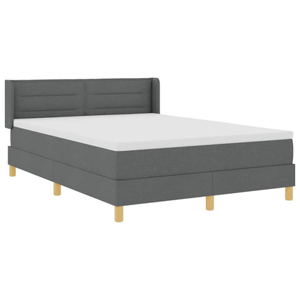Box spring seng med madras Mørkegrå 190 x 140 cm Stof