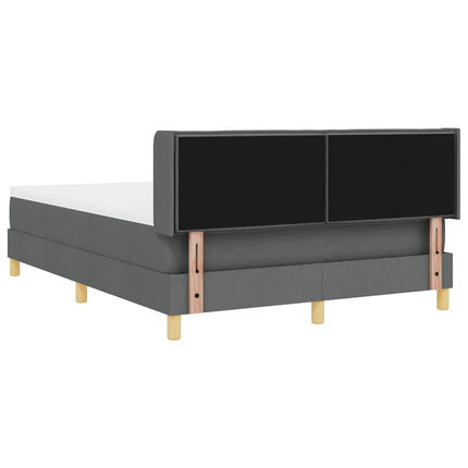 Box spring seng med madras Mørkegrå 190 x 140 cm Stof