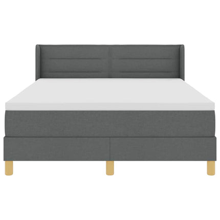 Box spring seng med madras Mørkegrå 190 x 140 cm Stof
