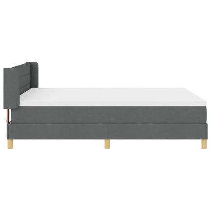 Box spring seng med madras Mørkegrå 190 x 140 cm Stof