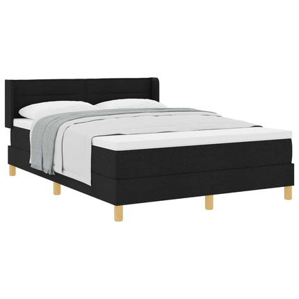 Box spring seng med madras Sort 190 x 140 cm Stof