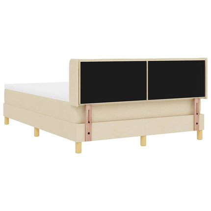 Box spring seng med madras Creme 190 x 140 cm Stof