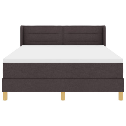Box spring seng med madras Mørk Brun 200 x 140 cm Stof