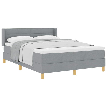 Box spring seng med madras Lysegrå 200 x 160 cm Stof