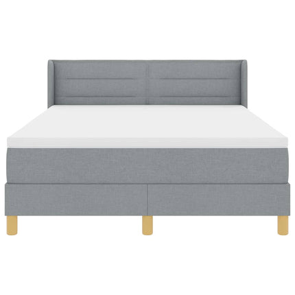 Box spring seng med madras Lysegrå 200 x 160 cm Stof
