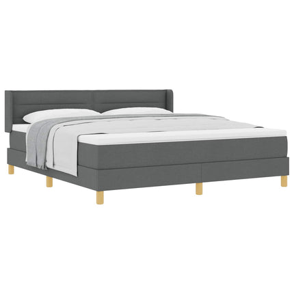 Box spring seng med madras Mørkegrå 200 x 180 cm Stof