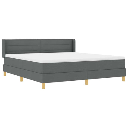 Box spring seng med madras Mørkegrå 200 x 180 cm Stof