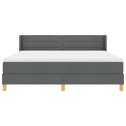 Box spring seng med madras Mørkegrå 200 x 180 cm Stof