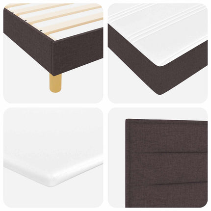Box spring seng med madras Mørk Brun 200 x 180 cm Stof