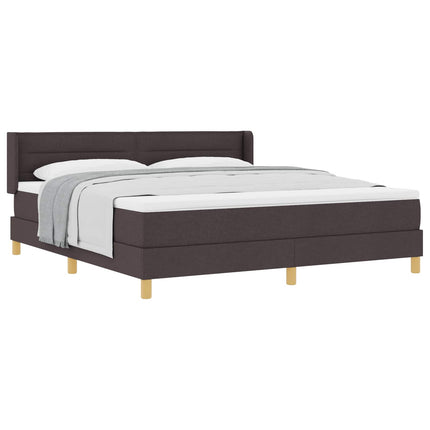 Box spring seng med madras Mørk Brun 200 x 180 cm Stof