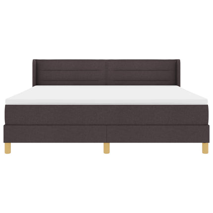 Box spring seng med madras Mørk Brun 200 x 180 cm Stof