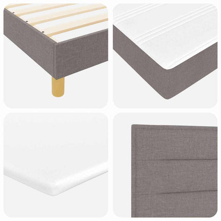 Box spring seng med hovedgærde Gråbrun 200 x 180 cm Stof