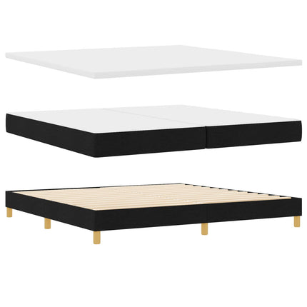 Box spring seng med madras Sort 200 x 200 cm Stof