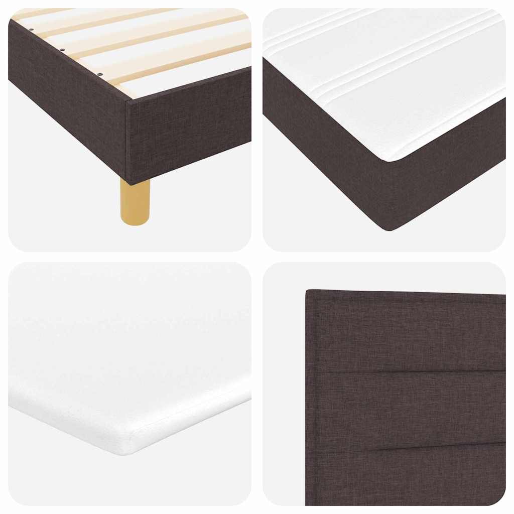 Box spring seng med madras Mørk Brun 200 x 200 cm Stof