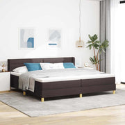 Box spring seng med madras Mørk Brun 200 x 200 cm Stof