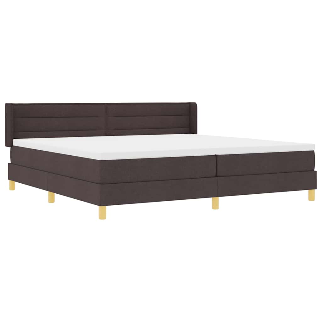 Box spring seng med madras Mørk Brun 200 x 200 cm Stof