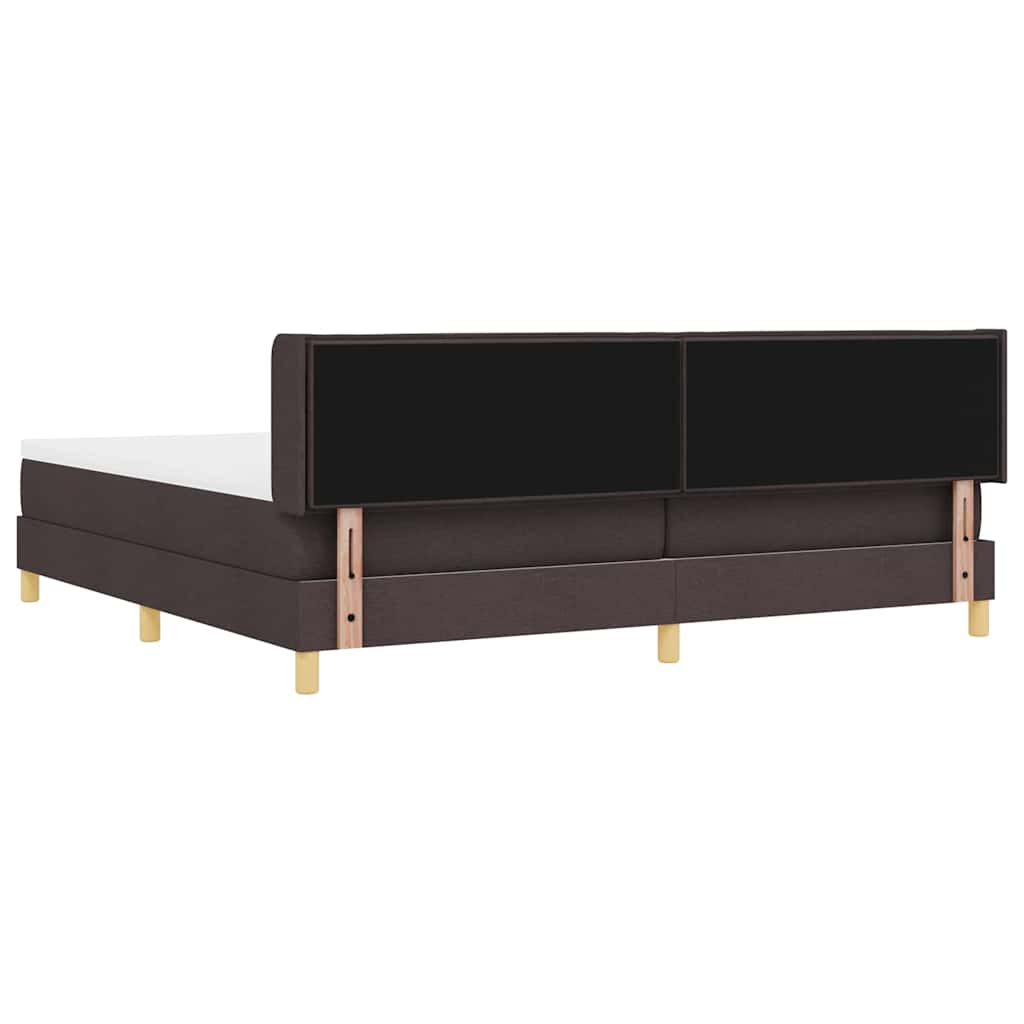 Box spring seng med madras Mørk Brun 200 x 200 cm Stof