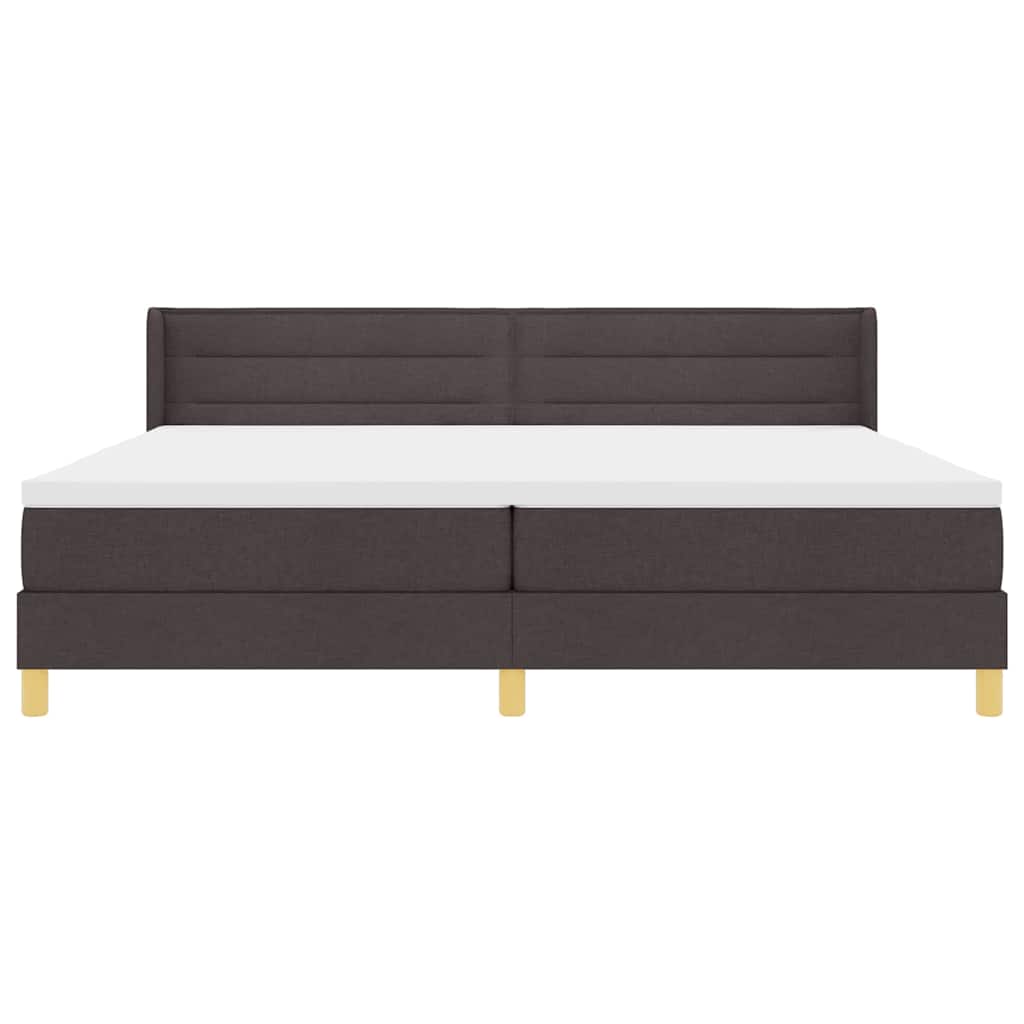 Box spring seng med madras Mørk Brun 200 x 200 cm Stof