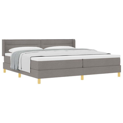 Box spring seng med hovedgærde Gråbrun 200 x 200 cm Stof