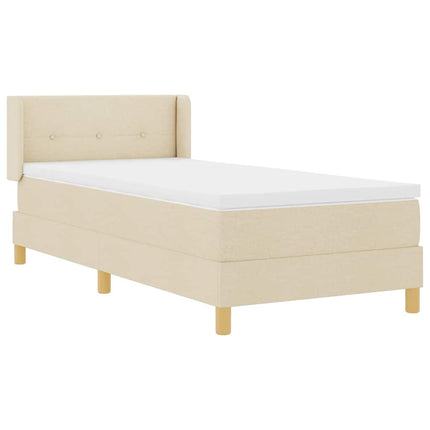 Box spring seng med hovedgærde Creme 200 x 80 cm Stof