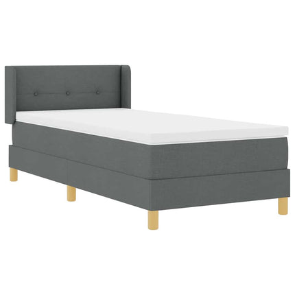 Box spring seng med hovedgærde Mørkegrå 190 x 90 cm Stof