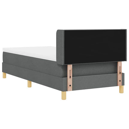 Box spring seng med hovedgærde Mørkegrå 190 x 90 cm Stof
