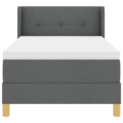 Box spring seng med hovedgærde Mørkegrå 190 x 90 cm Stof